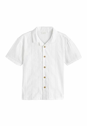 SHORT SLEEVES TEXTURED REGULAR FIT - Vapaa-ajan kauluspaita - white