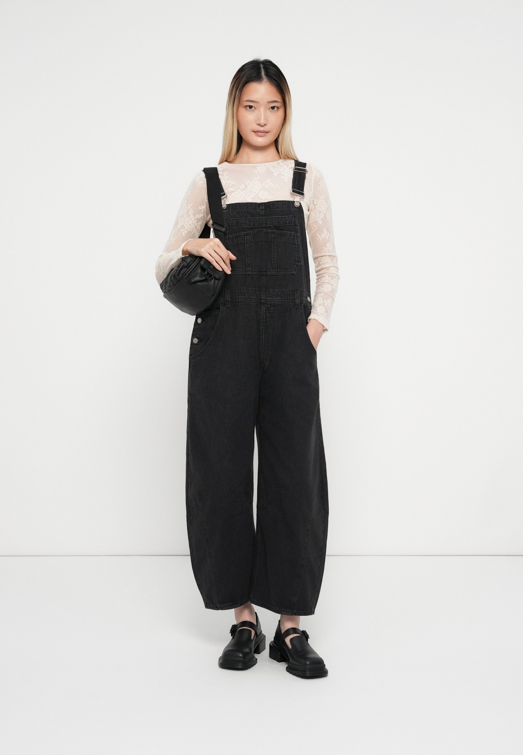 GAP BAGGY OVERALL GODWIN - Denim Dungarees - black wash/black