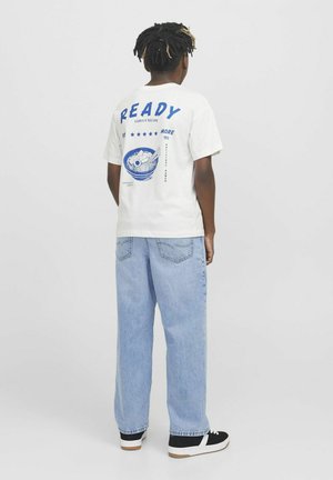 Jack & Jones Junior RÜCKEN - T-shirt imprimé - cloud dancer