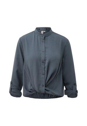 QS, BLUSE - Overhemdblouse - dunkelgrau