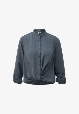 QS, BLUSE - Overhemdblouse - dunkelgrau