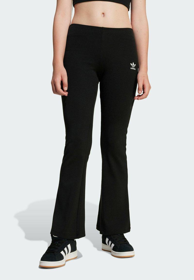 adidas Originals - RIBBED FLARED PANTS KIDS - Pantalon classique - black, Agrandir