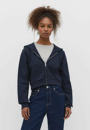 CROPPED  - Zip-up sweatshirt - dark blue