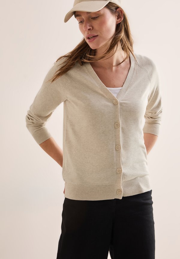 V-NECK - Strickjacke - beige