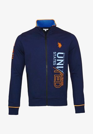 Felpa con zip - dunkelblau