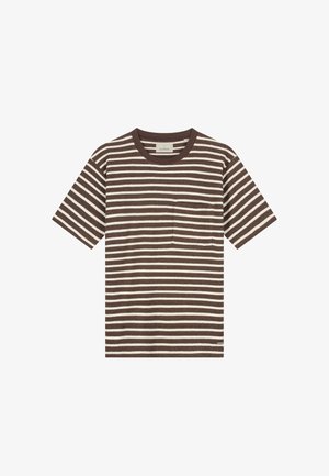 Dstrezzed, LOUIE STRIPE TEE - Tričko s potlačou - dark brown