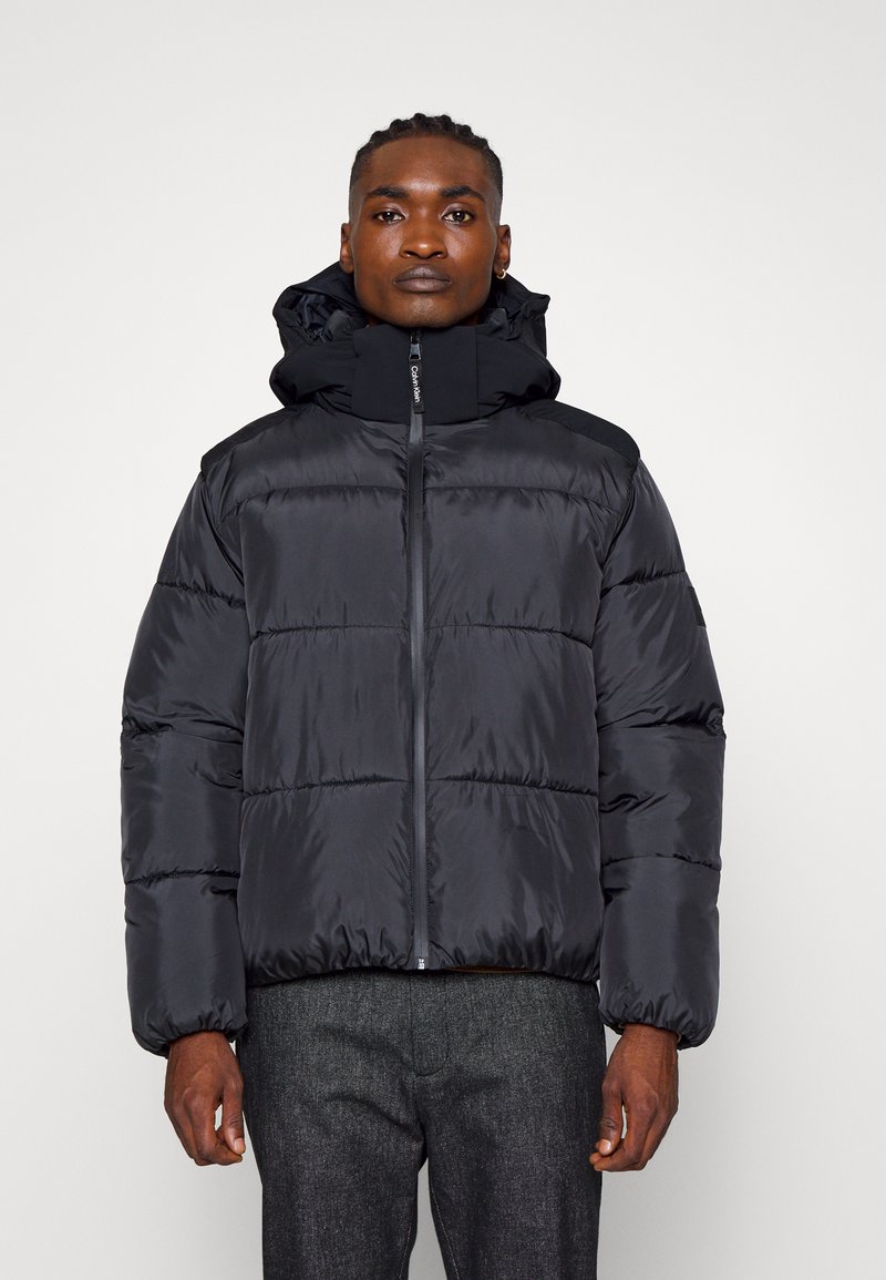 Calvin Klein MIX MEDIA QUILT JACKET HOOD Winter jacket black Zalando.ie