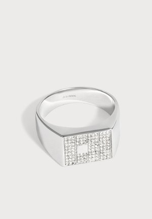 PATTARAPHAN, REVERSE PAVÉ CHATA SIGNET UNISEX - Ring - white/silver-coloured