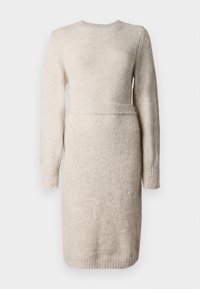 VILAMPE O NECK MIDI DRESS - Φόρεμα-πουλόβερ - super light natural melange