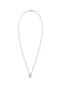 Sølv kæde med en snoet knude vedhæng i poleret finish. Kæden er tynd og har en lås.