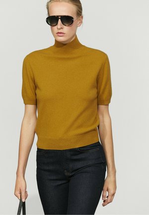 Massimo Dutti, T-shirt basic - mustard yellow