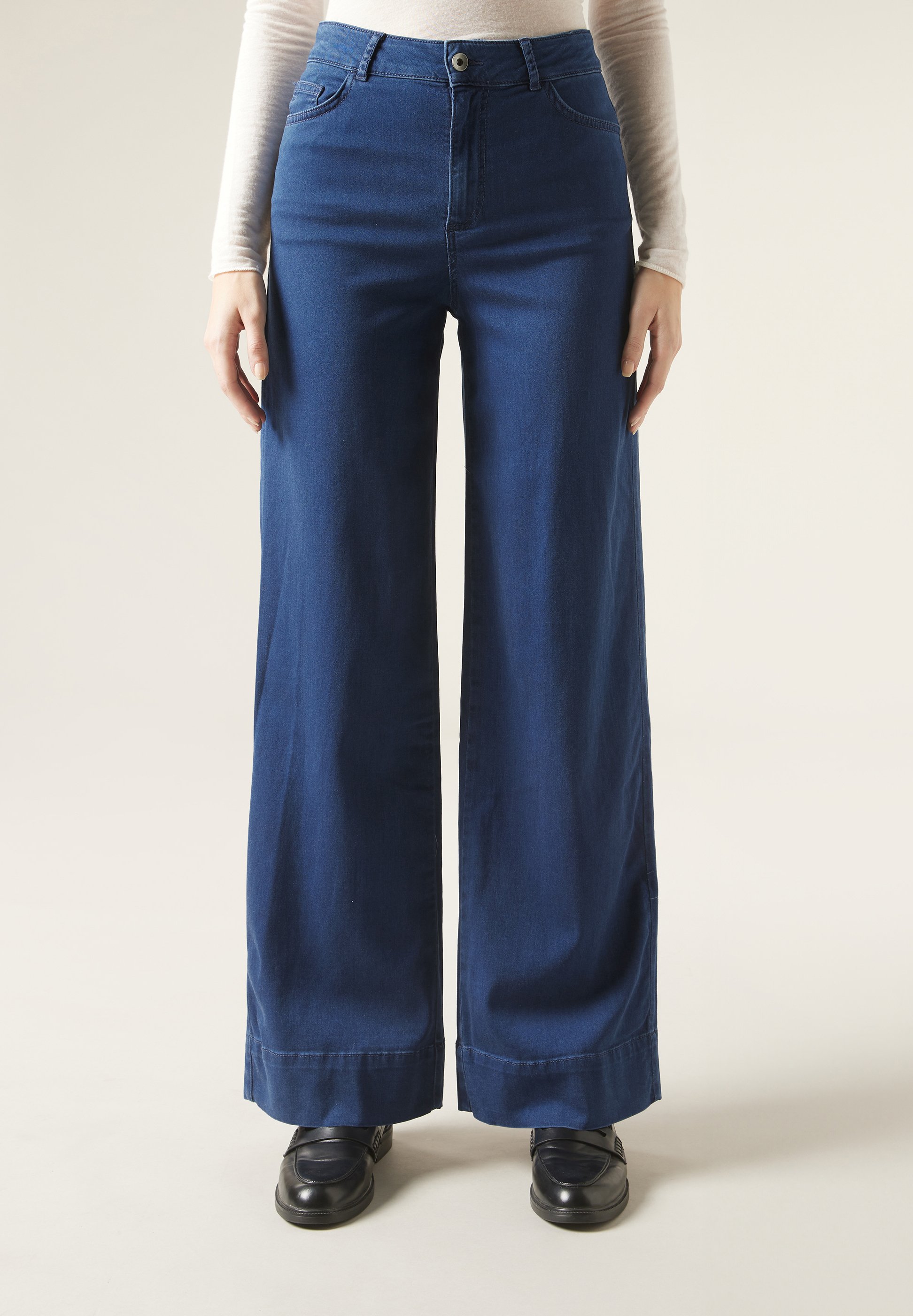 Calzedonia PALAZZO Flared Jeans blau dark denim blue/dark-blue