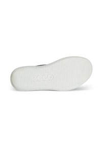 Witte rubberen schoenzool met een gestructureerd oppervlak en verticale groeven. Heeft een geperst logo en afgeronde randen voor comfort.