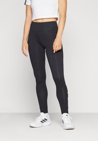 adidas Sportswear - ESSENTIALS HIGH WAIST LOGO LEGGINGS - Tights - black/pulse magenta Thumbnail-Bild 1