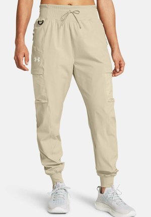 UA TRAIL RUN - Tracksuit bottoms - khaki base