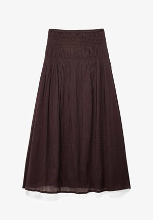 NA-KD, SMOCK WAIST DETAIL MAXI SKIRT - Gonna lunga - brown