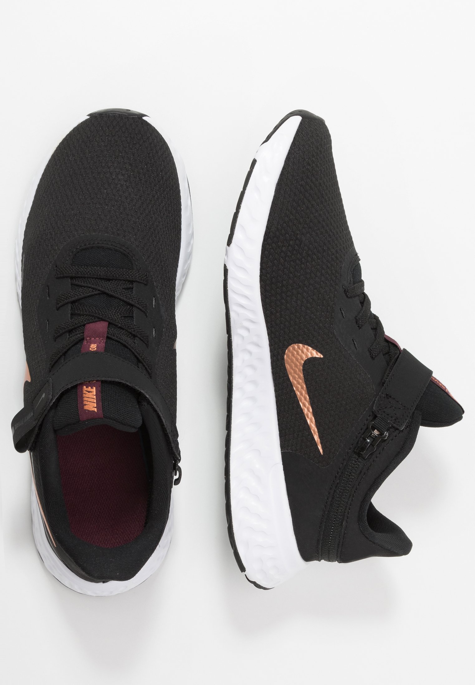 nike revolution 5 black metallic copper