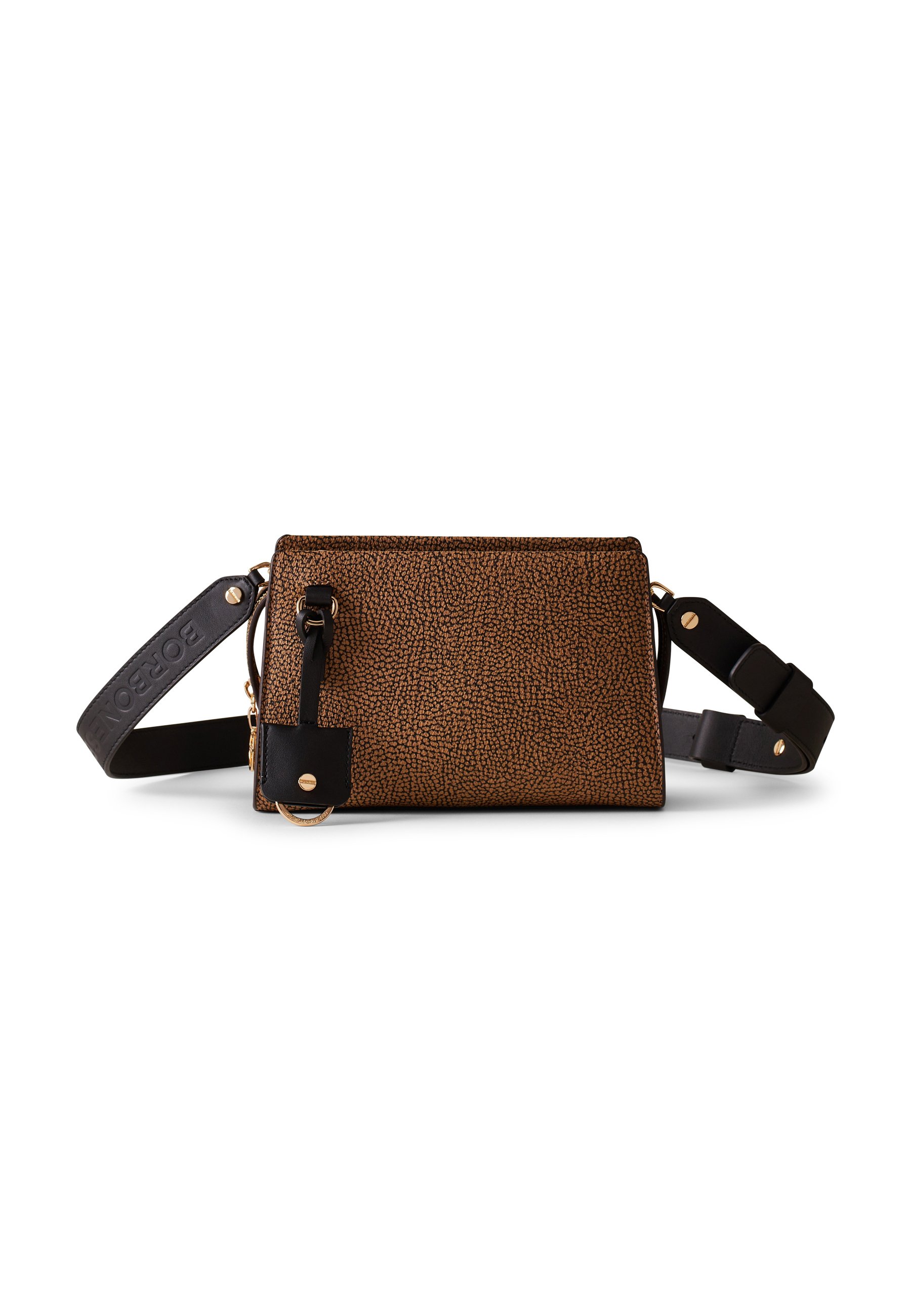 Borsa A Tracolla Chala Con Cane Bernese – Marrone, Striscia Nera, In Canvas