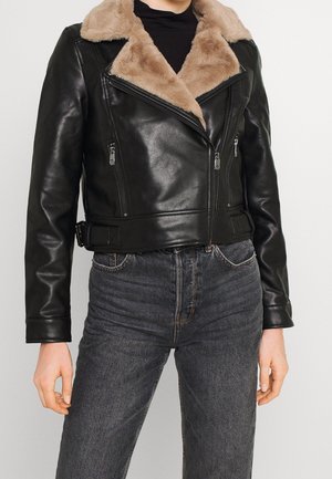 Veste en similicuir - black