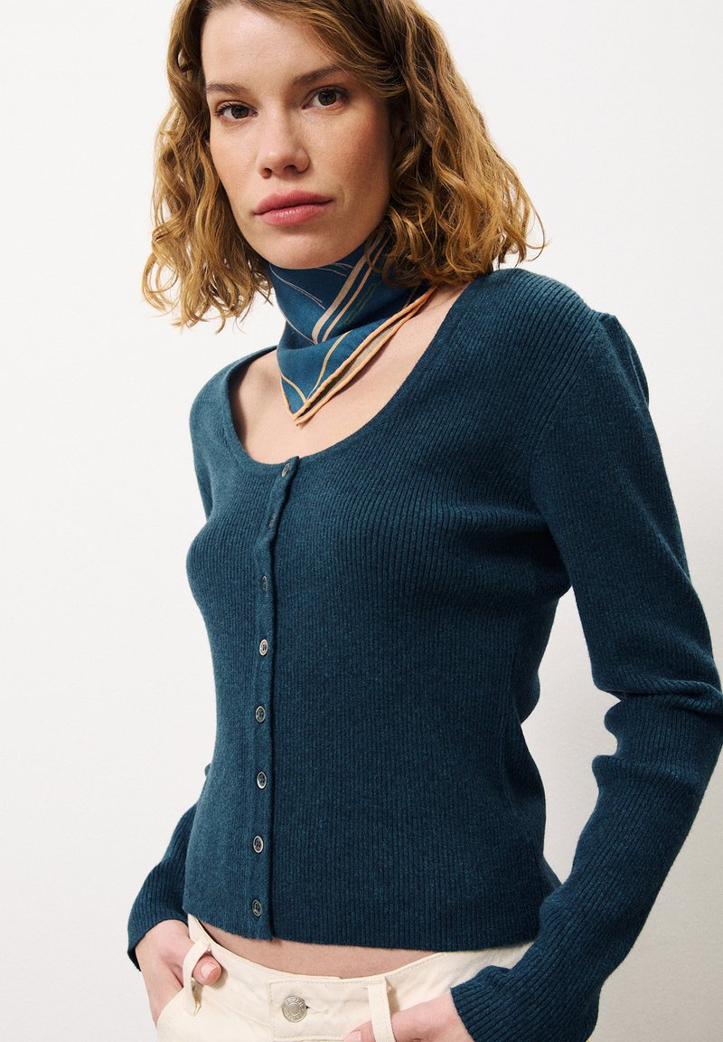 FRNCH AINOA - Gilet - bleu petrole