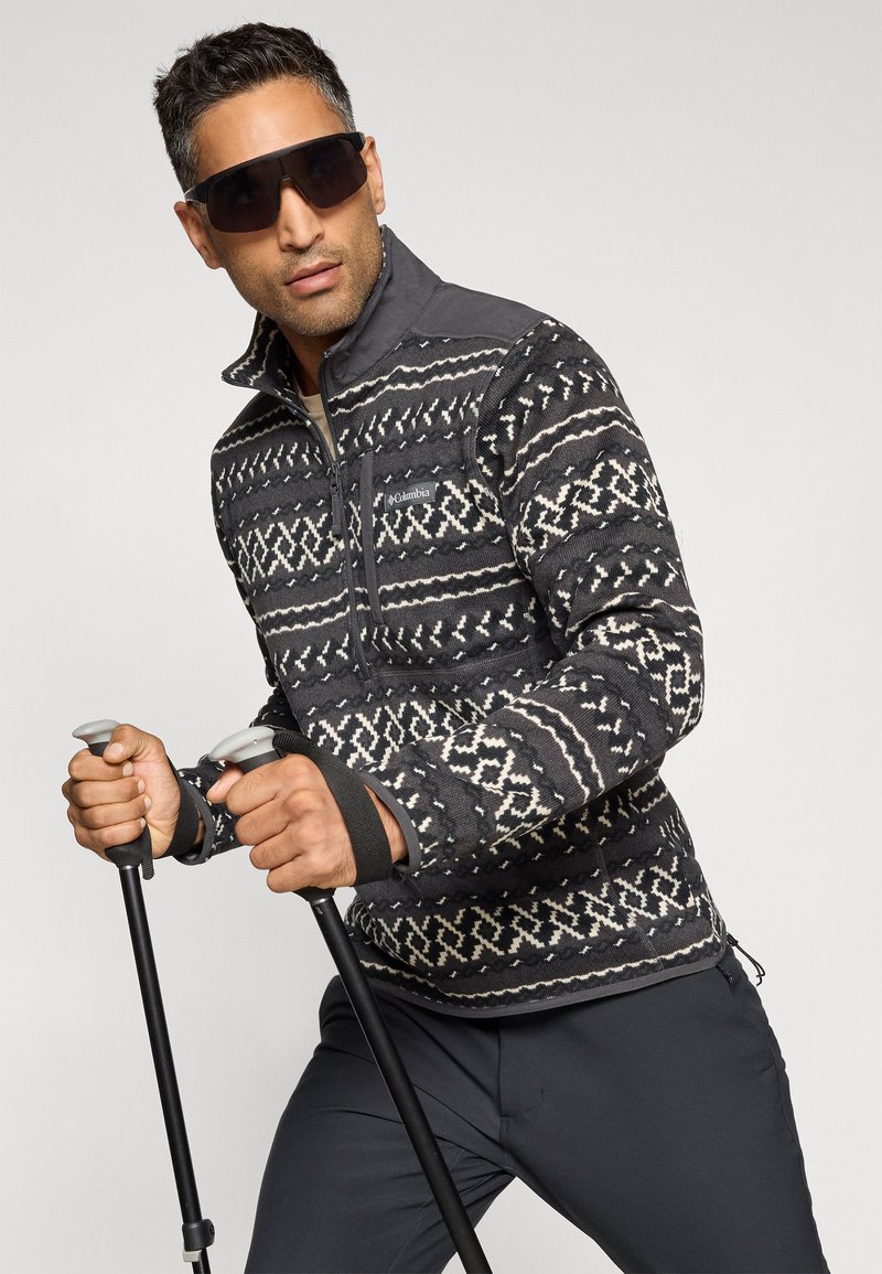 Veste Pull Réversible Columbia Homme - Noir/Beige/Blanc - Taille L - Avec Capuche
