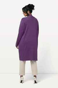 Ulla Popken LONG OPEN FRONT SWEATER - Gilet - aubergine