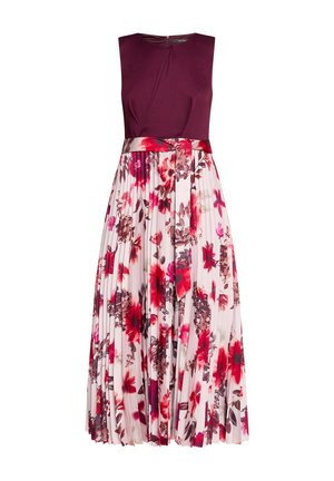 Vera Mont, VERA MONT MIT PLISSEE COCKTAILKLEID - Jurk - patch dark red cream