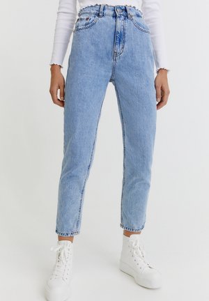 Basic mom jeans - Jean boyfriend - mottled light blue