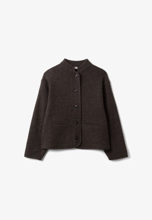 Stefanel, CARDIGAN WITH CREW NECK, OVERSIZED FIT. - Strickjacke - dark brown