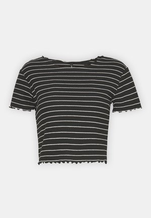 ONLY ONLANITS CROPPED - Trükipildiga T-särk - black/cloud dancer