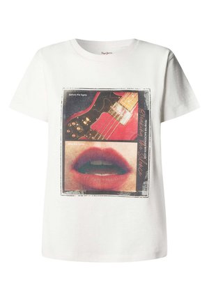 Pepe Jeans, PEPE JEANS PRINT T-SHIRT BILQUIS - Print T-shirt - mousse white