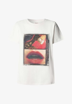 Pepe Jeans, PEPE JEANS PRINT T-SHIRT BILQUIS - Print T-shirt - mousse white