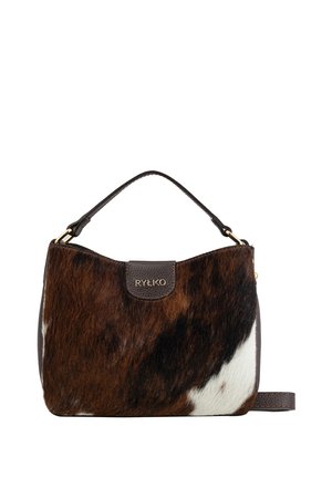 Handbag - brazowy czarny biały