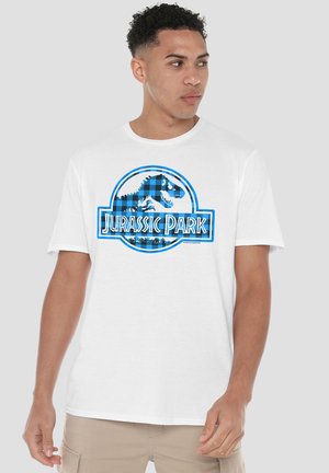 Universal Studios, JURASSIC PARK PLAID LOGO - Print T-shirt - white