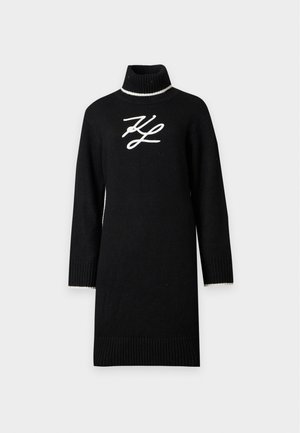 KARL LAGERFELD, SOUTACHE DRESS - Abito in maglia - black/white
