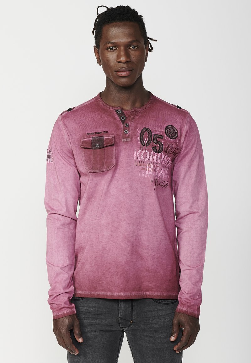 Koroshi Top s dlhým rukávom - granate maroon