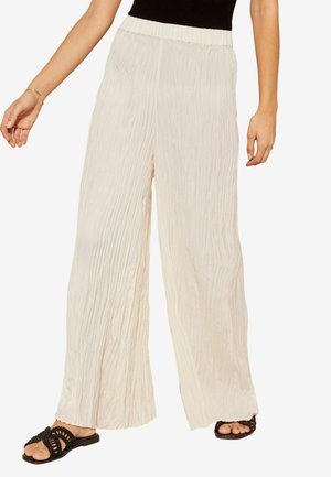 CRUSHED CRINKLE WIDE ELASTICATED  - Pantaloni - cream