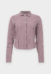 FITTED CROPPED SHIRT - Blúzka so zapínaním na gombíky - white/pink