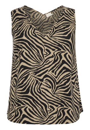 Kaffe Curve MILLE - Bluse - chinchilla black animal print