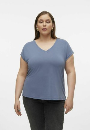 VMFILLI SS V-NECK GA NOOS CUR - Camiseta básica - china blue