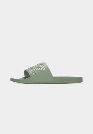 EA7 Emporio Armani VISIBILITY SLIPPER UNISEX - Sandales de bain - desert sage/off white