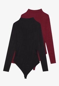 2 PACK - Maglietta a manica lunga - black/cabernet
