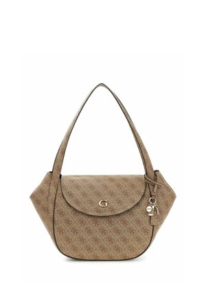 Guess, COLEEN LOGO FLAP SHOULDER BAG - Kabelka - latte logo