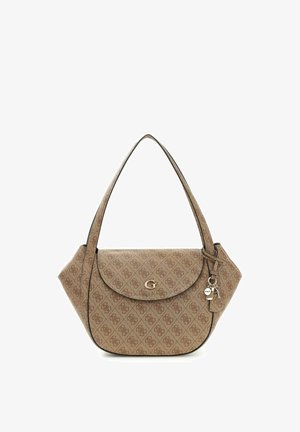 Guess, COLEEN LOGO FLAP SHOULDER BAG - Sac à main - latte logo