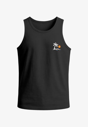 Neverless, TANKTOP HERREN MIT GRAFIK-PRINT - DESIGN PALM LOGO- TRÄGERSHIRT - Top - schwarz