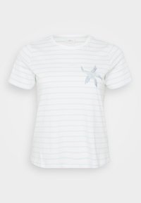 CARKITA LIFE TEE - T-shirt imprimé - cloud dancer/starlight blue