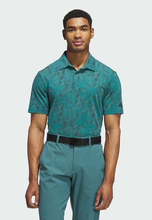 adidas Performance TEXTURED - Polo shirt - pure teal   aurora ivy