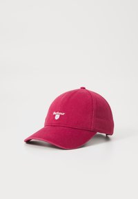 Casquette de baseball bordeaux en coton, dotée d'une couronne structurée, d'un visière pré-incurvée et du logo "Barbour" brodé à l'avant.