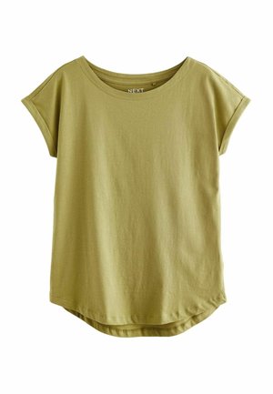 ROUND NECK CAP SLEEVE  REGULAR FIT - Nyomott mintás póló - light green