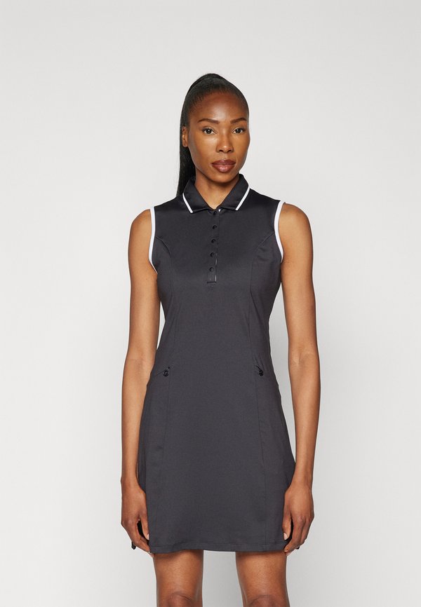 SLEEVELESS DRESS WITH SNAP PLACKET 2-IN-1 - Leggings - caviar